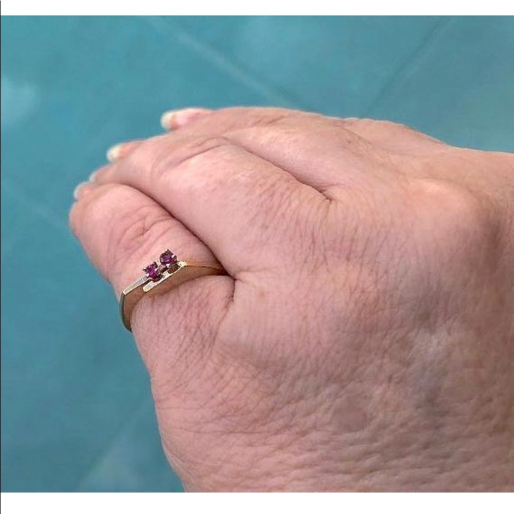 14k Solid Gold Ruby Spinel Ring Mid Century - image 7